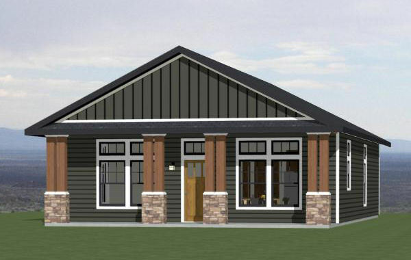 30×40 House — 3 Bedroom 2 Bath — 1,200 sq ft — PDF Floor Plan — Model 3B
