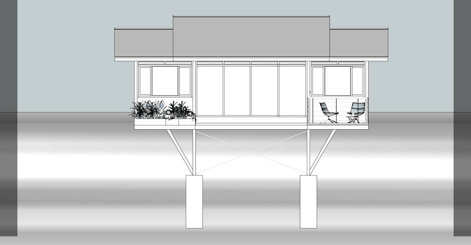 Modern Cabin House Plan 3D images DWG CAD File And PDF For Blueprint Plans