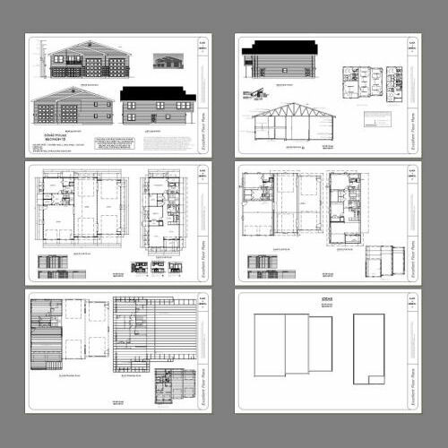 60×48 Apartment with 2-Car 2-RV Garage – PDF FloorPlan – 1,604 sqft – Model 1B