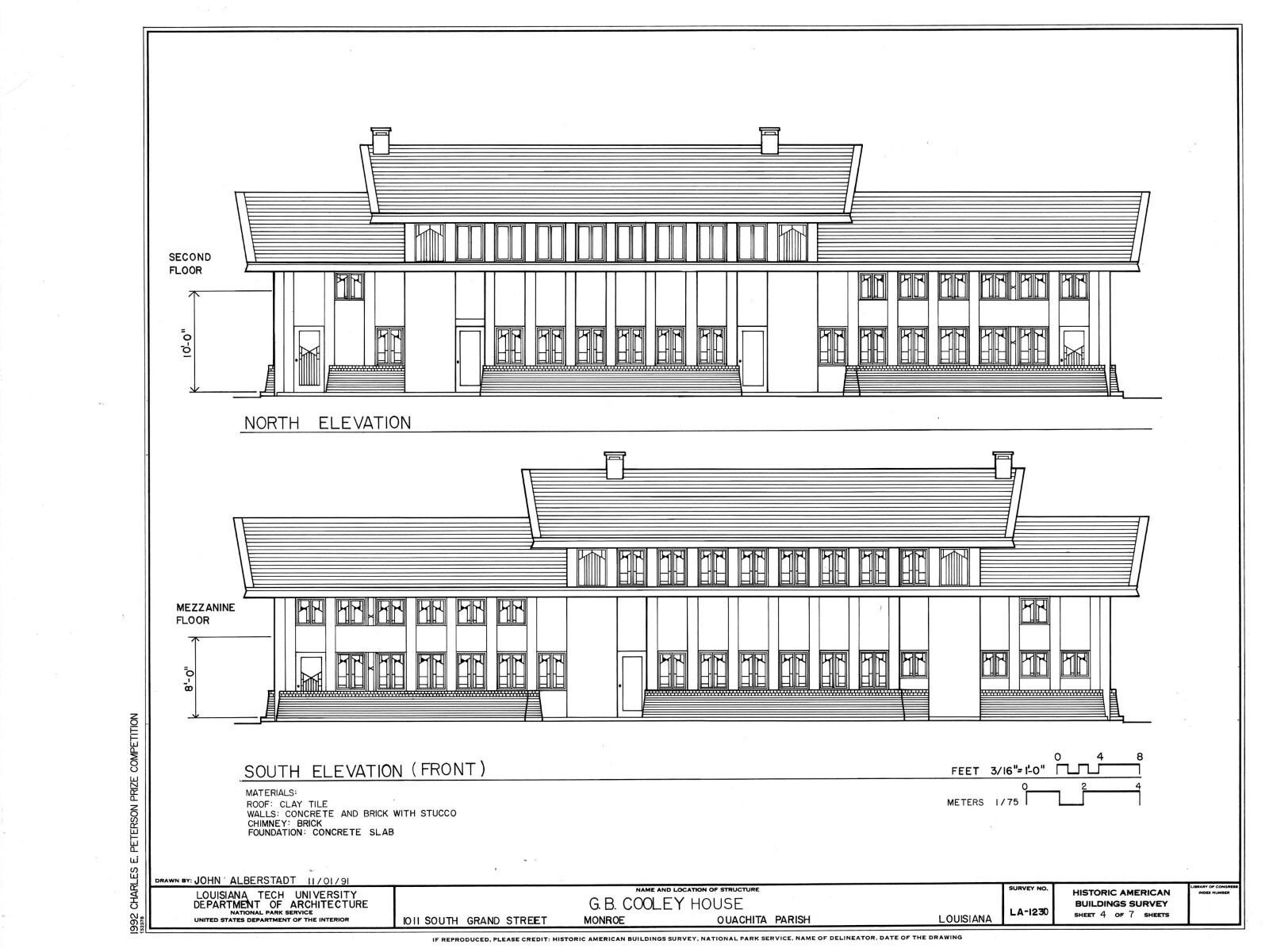 Prairie Style home by Walter Burley Griffin, 5 bedrooms, brick/wood house plans