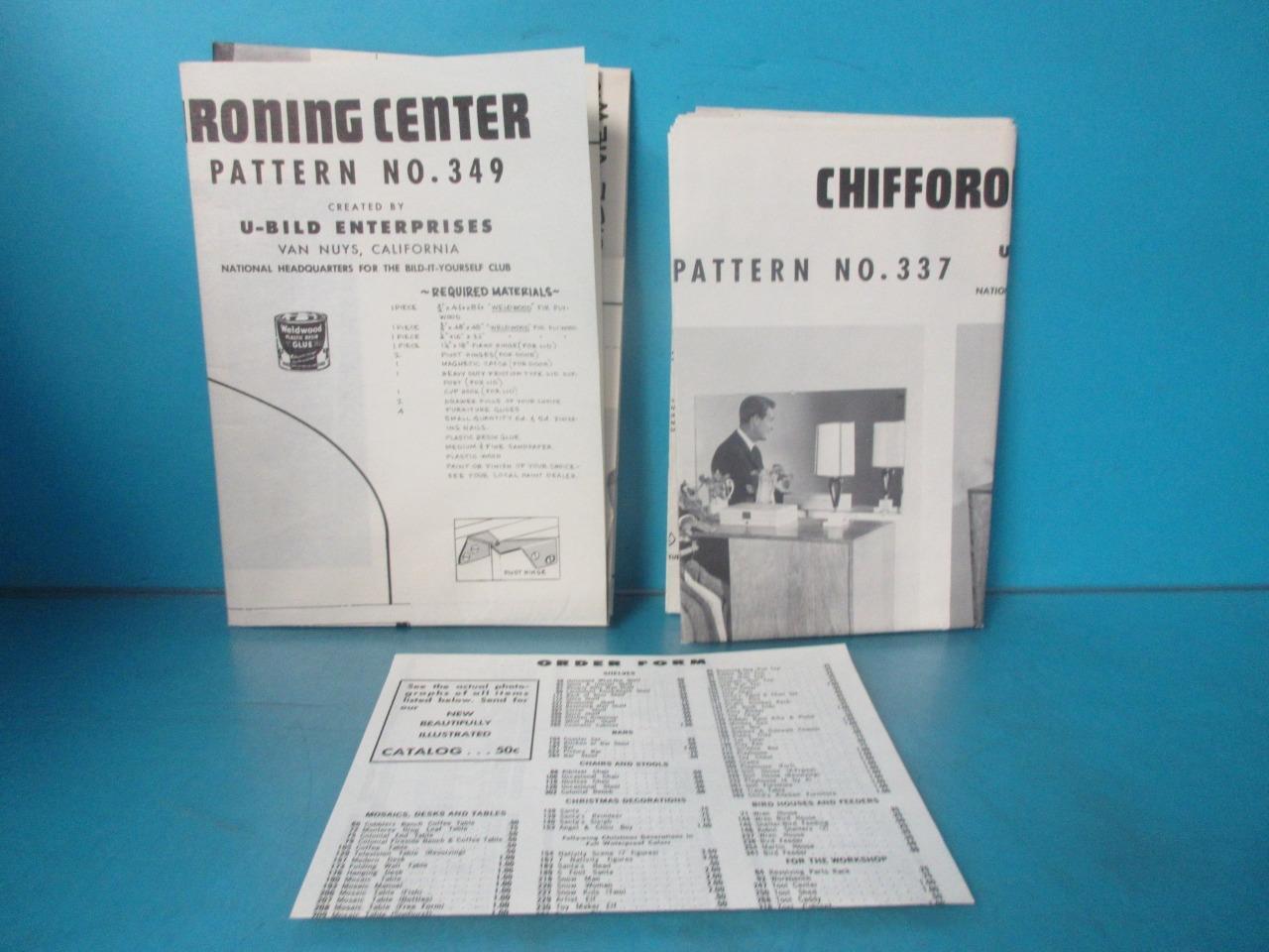 LOT OF 5 VINTAGE U-BILD ENTERPRISES BUILDING PLANS WOODWORK 349 337 390 334 383