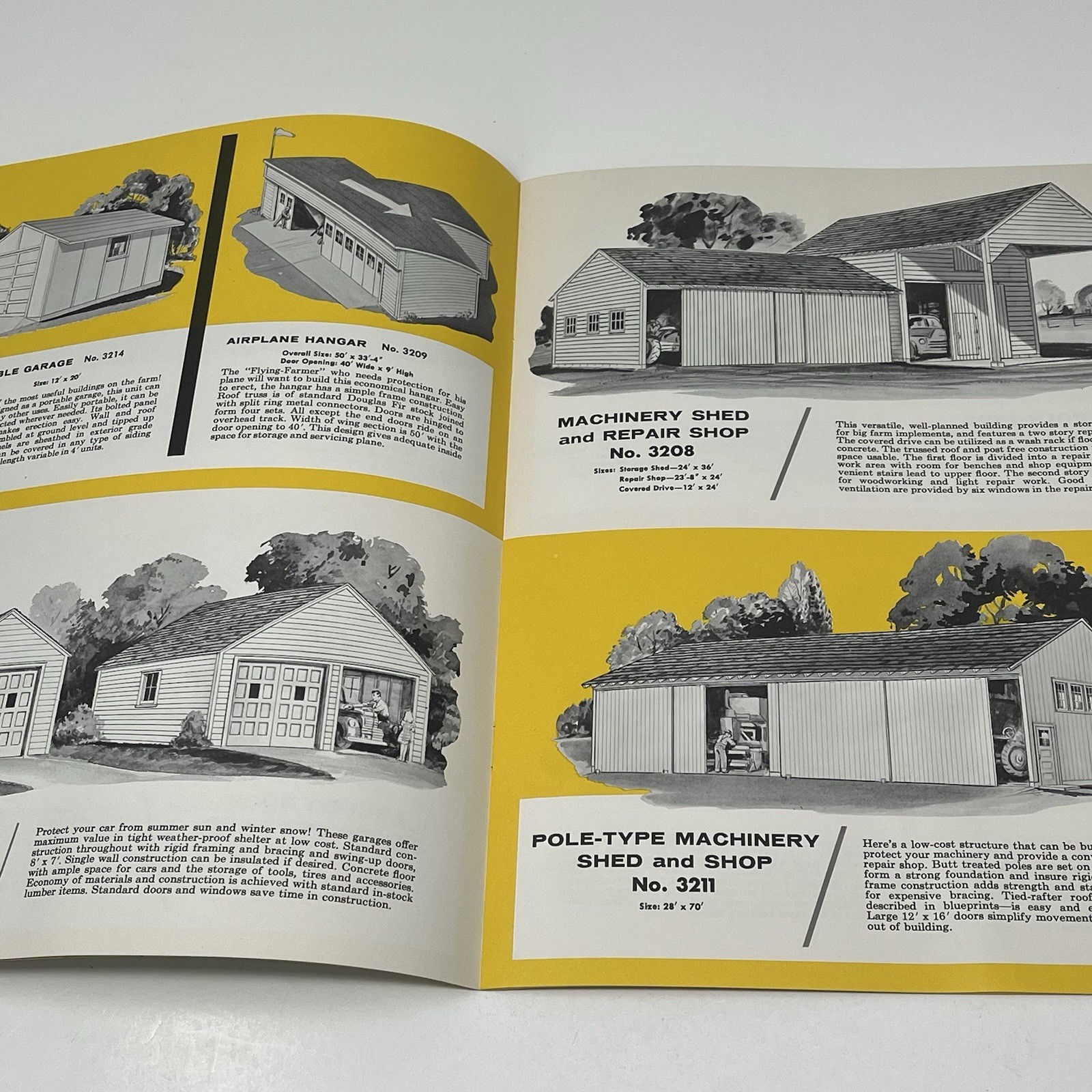 1958 Machine Sheds And Equipment Garage Weyerhaeuser 4 Square Guide Manual Plans
