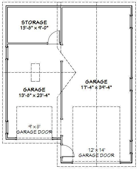 32×40 1 RV 1 Car Garage — PDF Floor Plan — 1,197 sq ft — Model 2