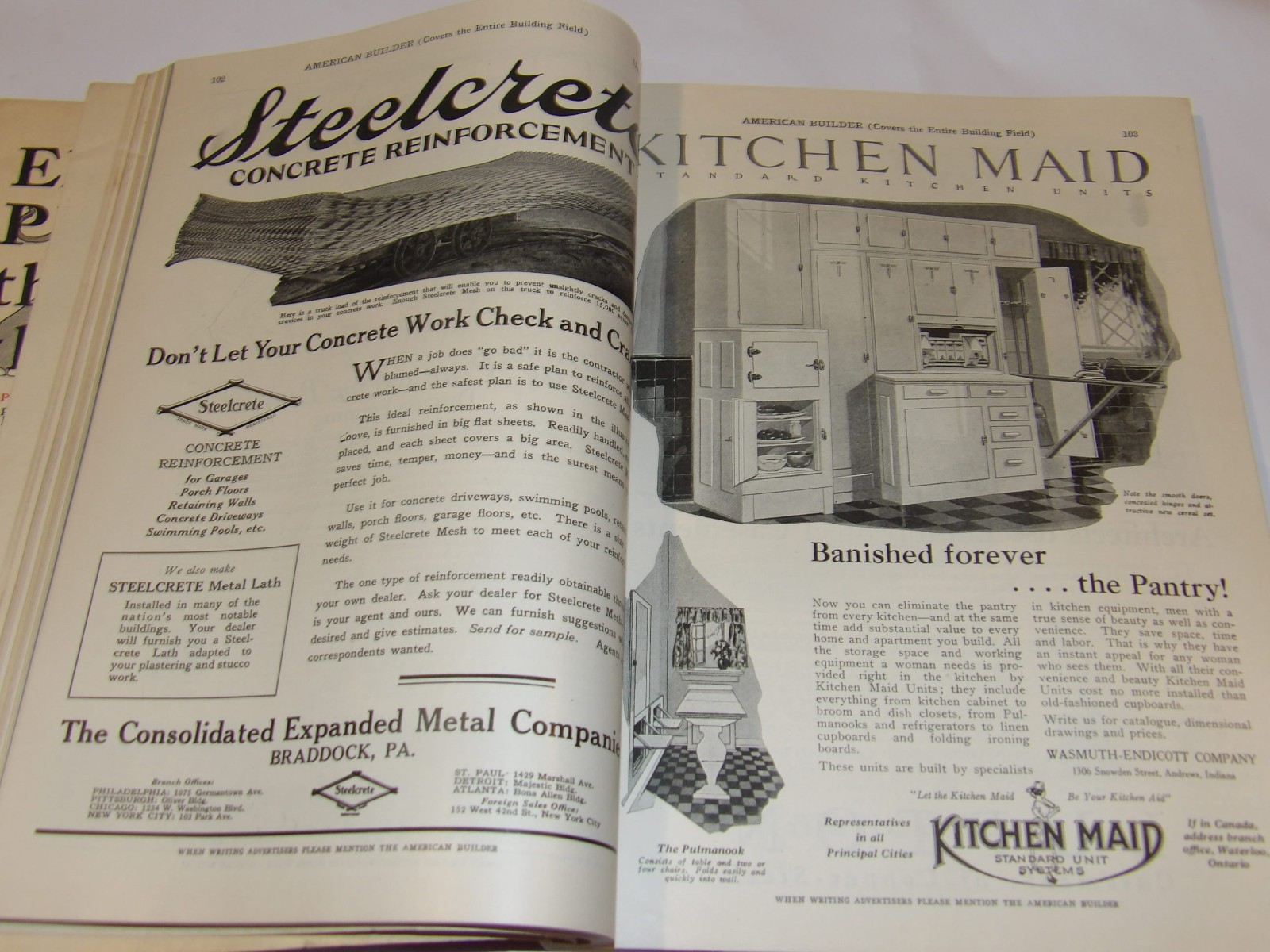 VTG 1926 BUILDER MAGAZINE! 16 HOME DESIGNS IN COLORS & LAYOUTS! ASBESTOS SHINGLE