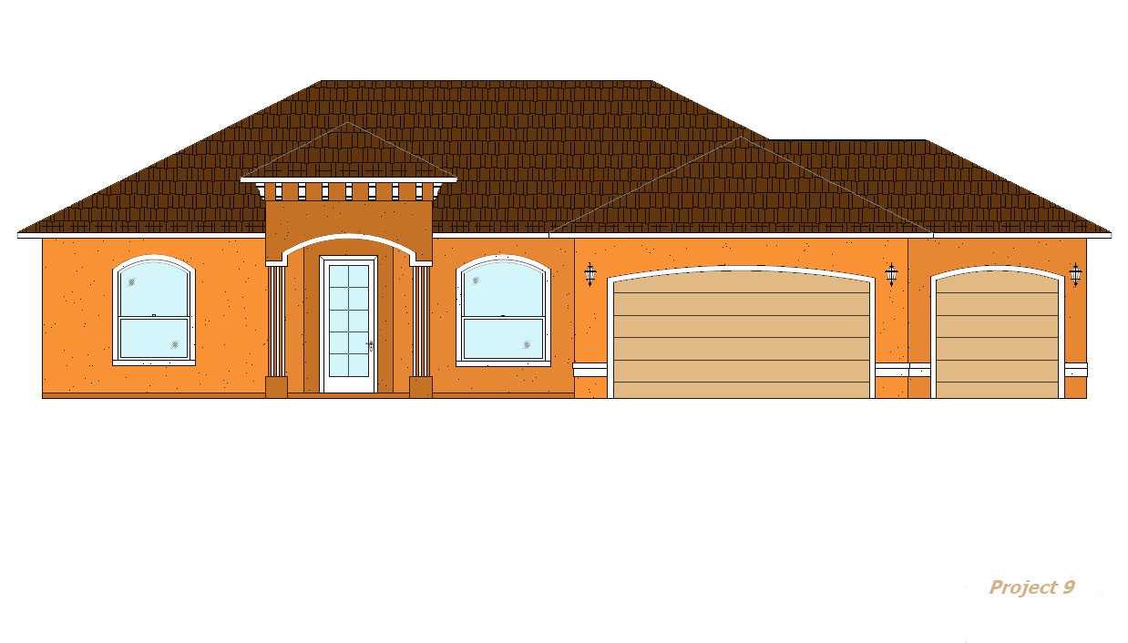 2,424 sq/ft Custom 3 Bedroom House Blueprints COMPLETE SET in PDF Plan P9