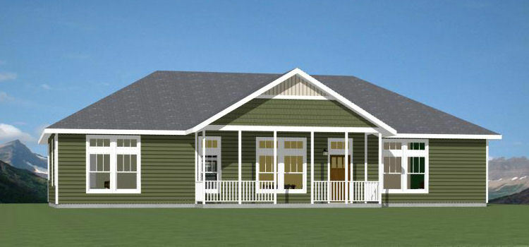 60×30 House — 3 bedroom 2 Bath — 1,800 sqft — PDF Floor Plan — Model 3E