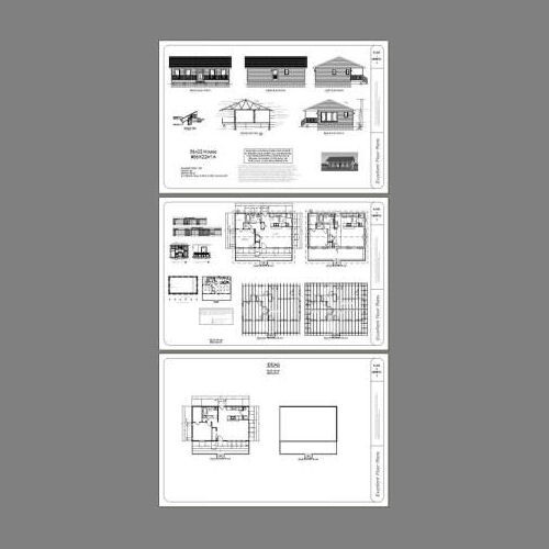 36×22 House — 1 Bedroom 1 Bath — 790 sq ft — PDF Floor Plan — Model 1A