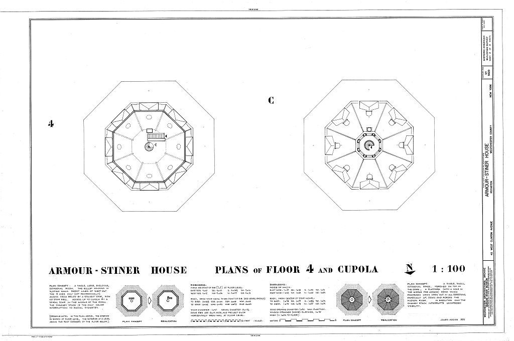 Victorian Octagon house plan, many bedrooms, porch, architectural PRINTED PLANS