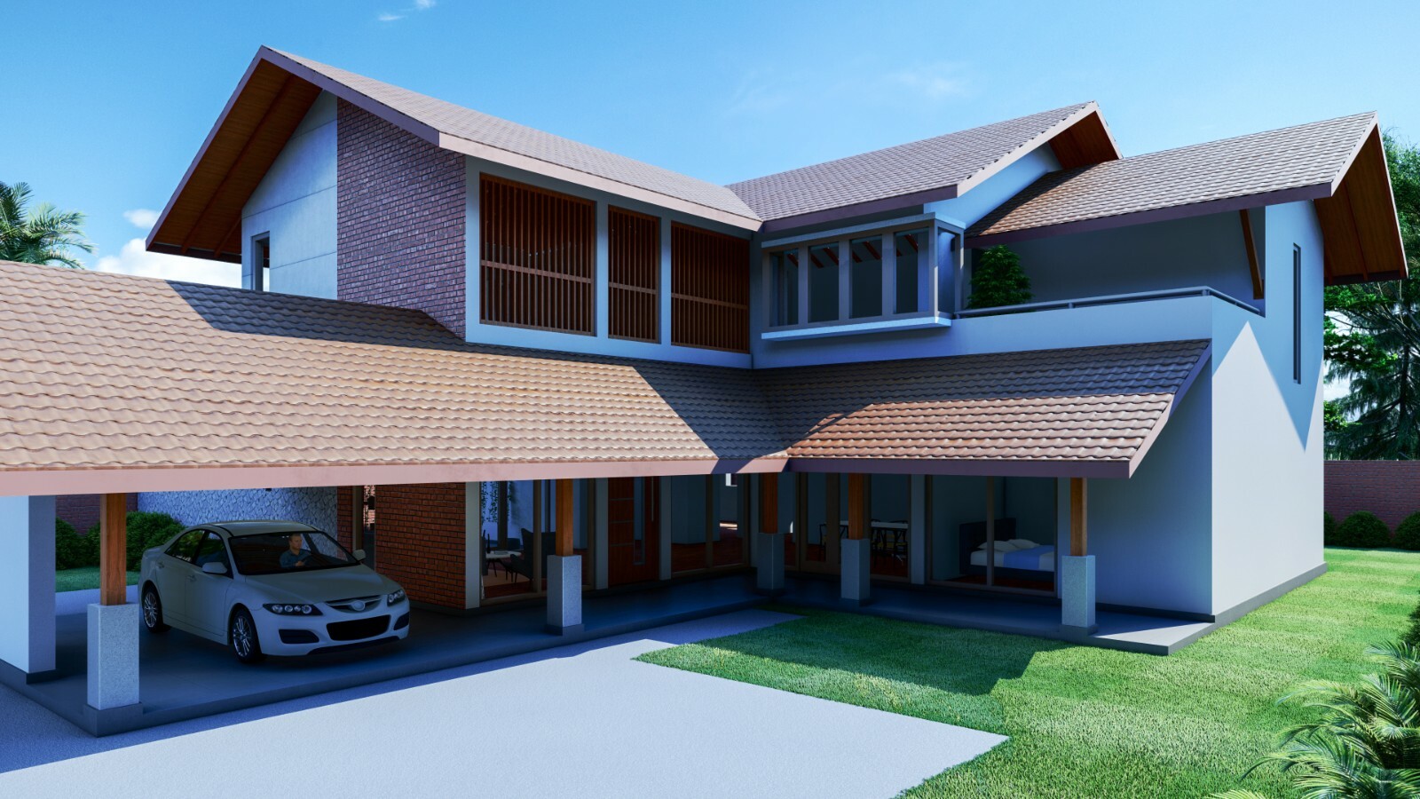 Modern House Plan 3D images DWG CAD File And PDF For Blueprint Plans