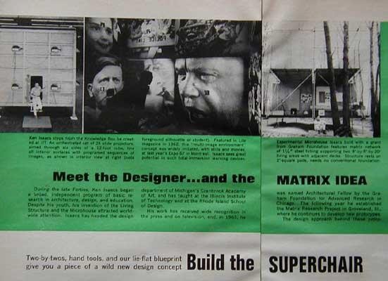 Matrix FUTON Superchair & Bed 1968 How-To build PLANS by Ken Isaacs