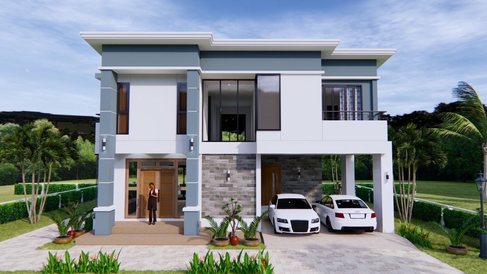 36×26 Feet House Plan 11×8 Meter 3 Beds 2 Baths Shed Roof PDF & (A4 Hard Copy)