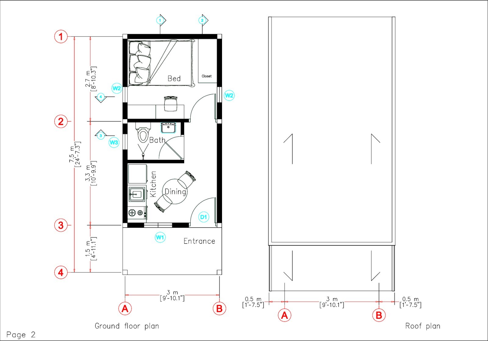 10×20 Ft Small House Plan | 1 Bed 1 Bath | 3x6m PDF + A4 Hard Copy and Cad files