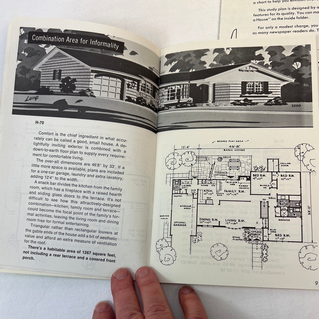 Vintage Ranch Homes Catalog w/ Home Of The Week Supplement 1975