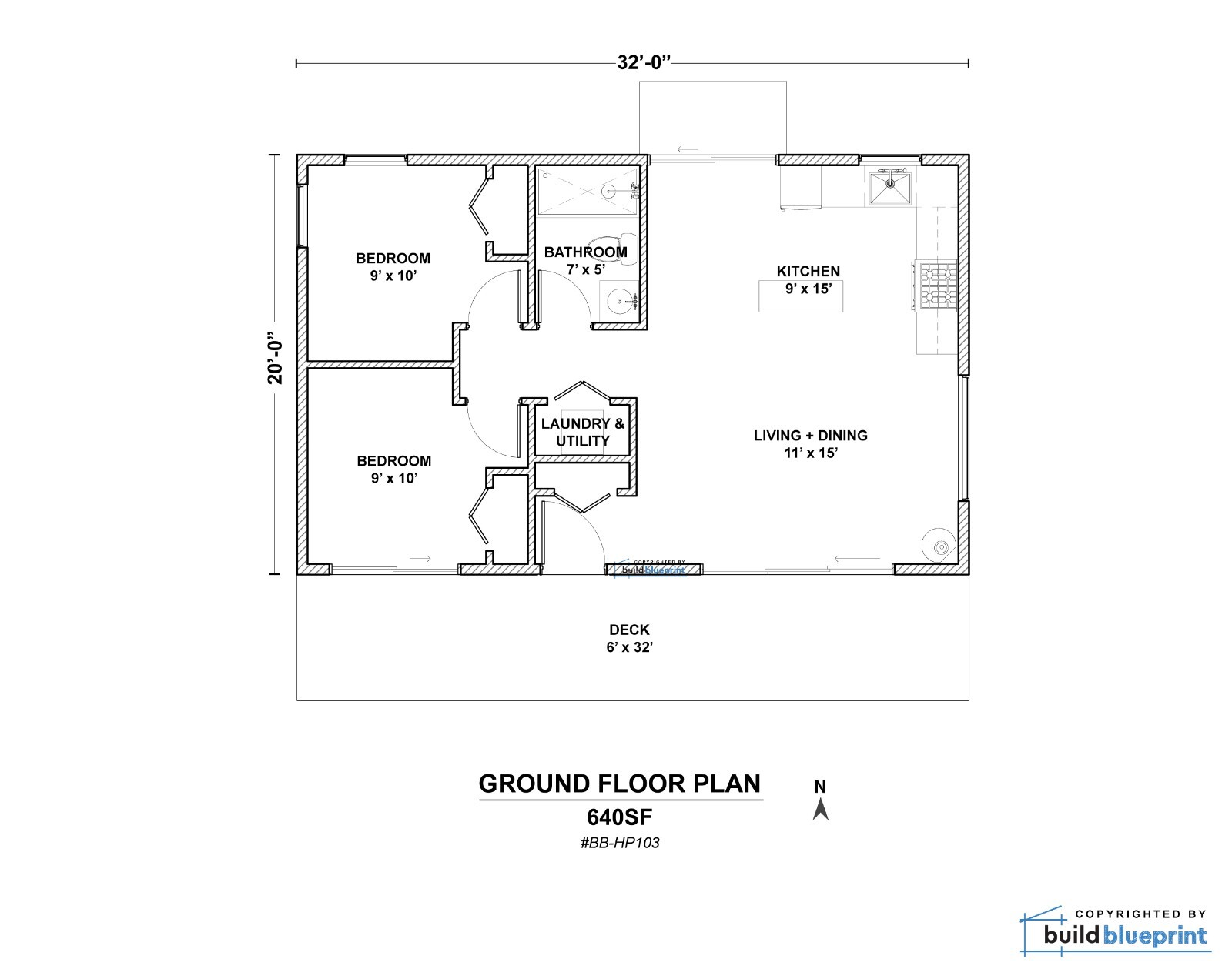 20′ x 32′ Modern Barn House Architectural Plans – PDF Download