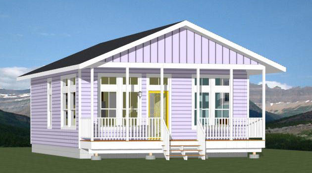 24×32 House — 2 Bedroom 2 Bath — PDF Floor Plan — 768 sq ft — Model 3