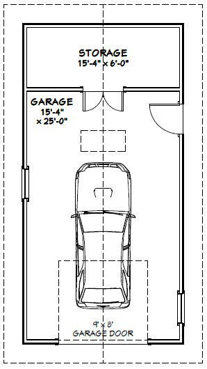 16×32 1-Car Garage — 512 sq ft — PDF Floor Plan — Model 1