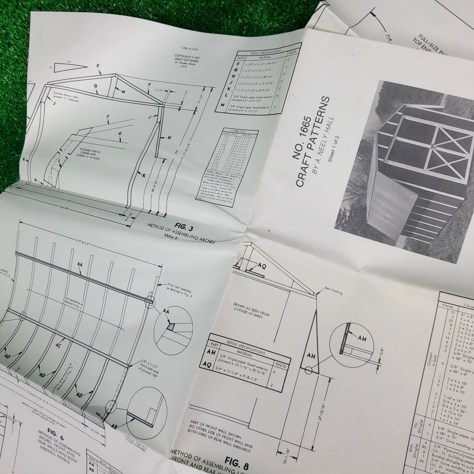Vintage Shed Barn Storage Building Plans & Specs – Detailed Incl Materials List