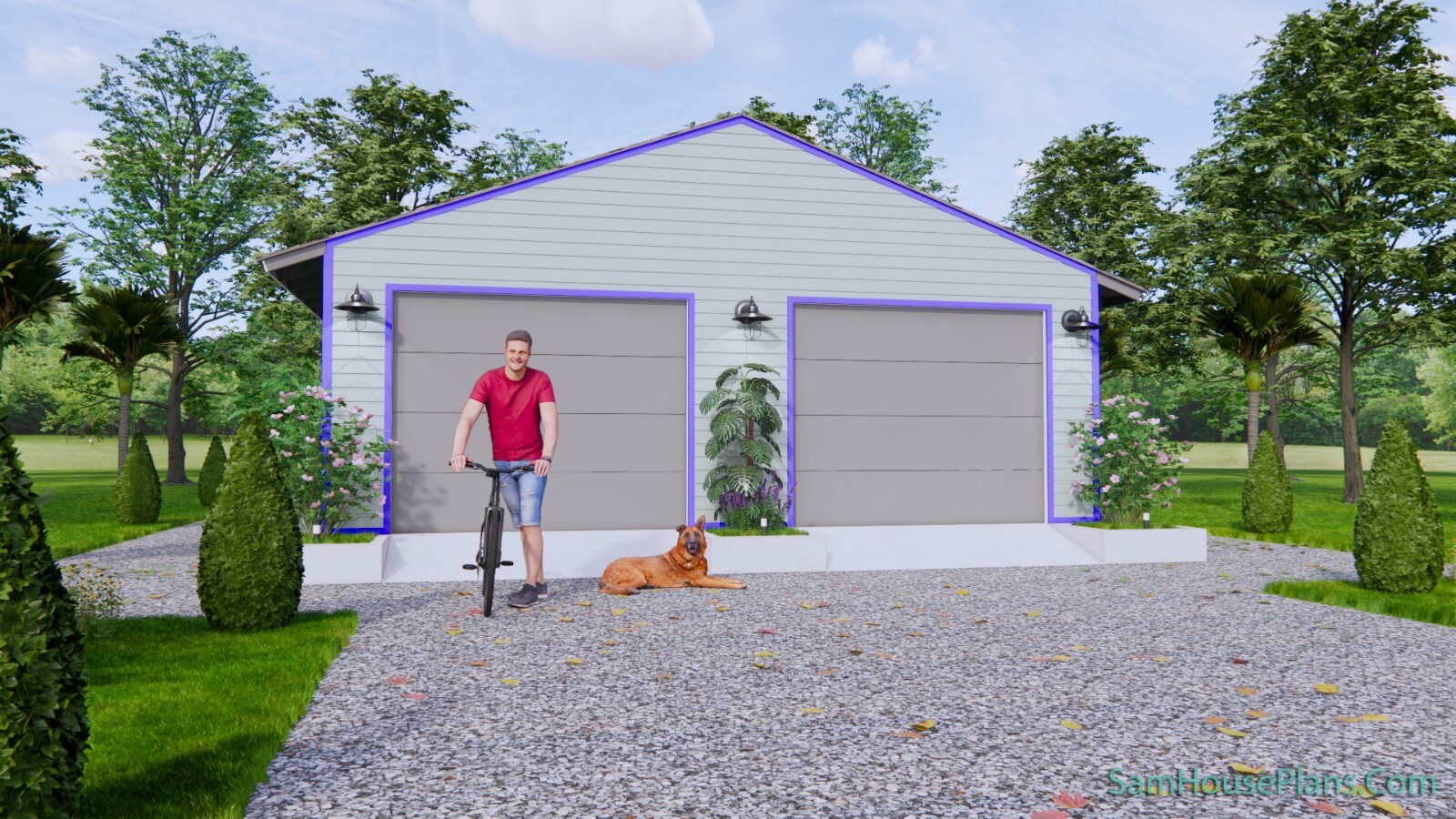 24×24 Feet 2 Cars Garage Shed Plan 7.3×7.3 Meter PDF Plans (A4 Hard Copy)