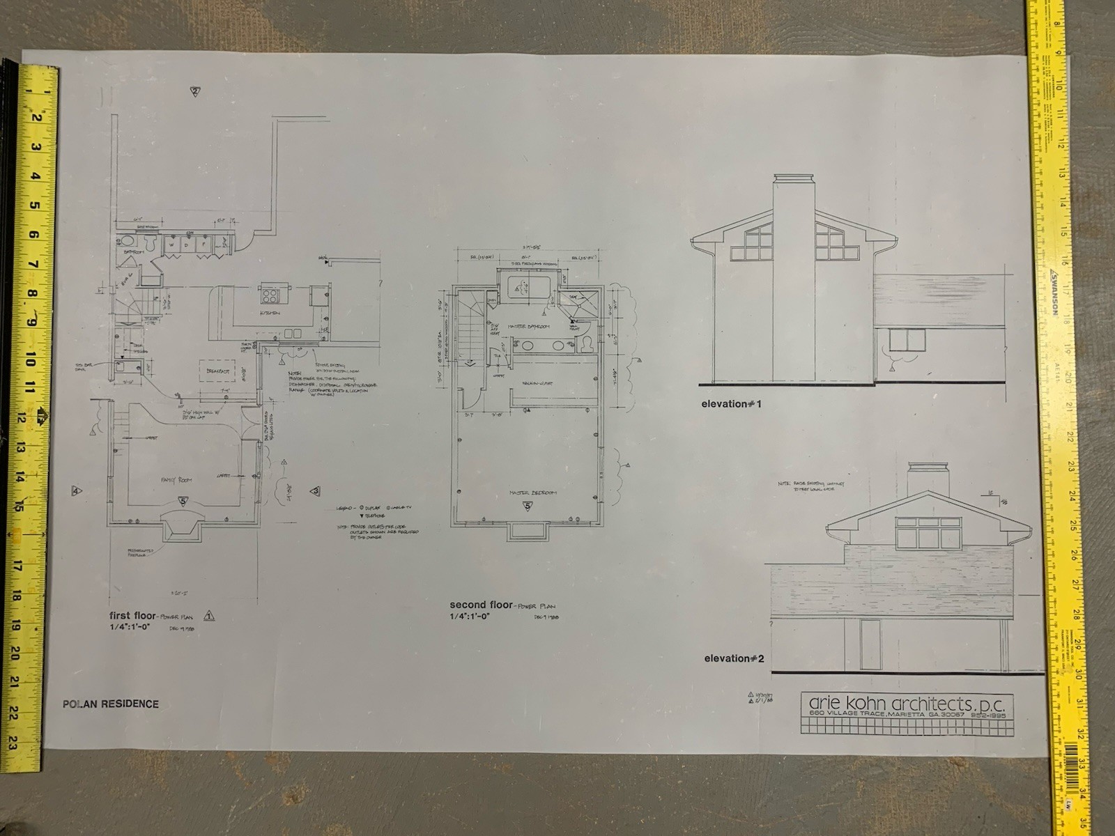Lot 4 Vintage Architectural Blueprints Home Residence Marietta Georgia 24×36”
