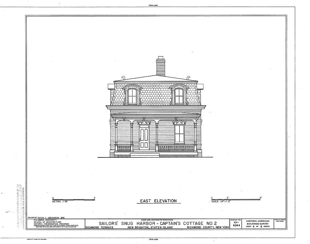Victorian brick cottage with porches and dormers, architectural printed plans