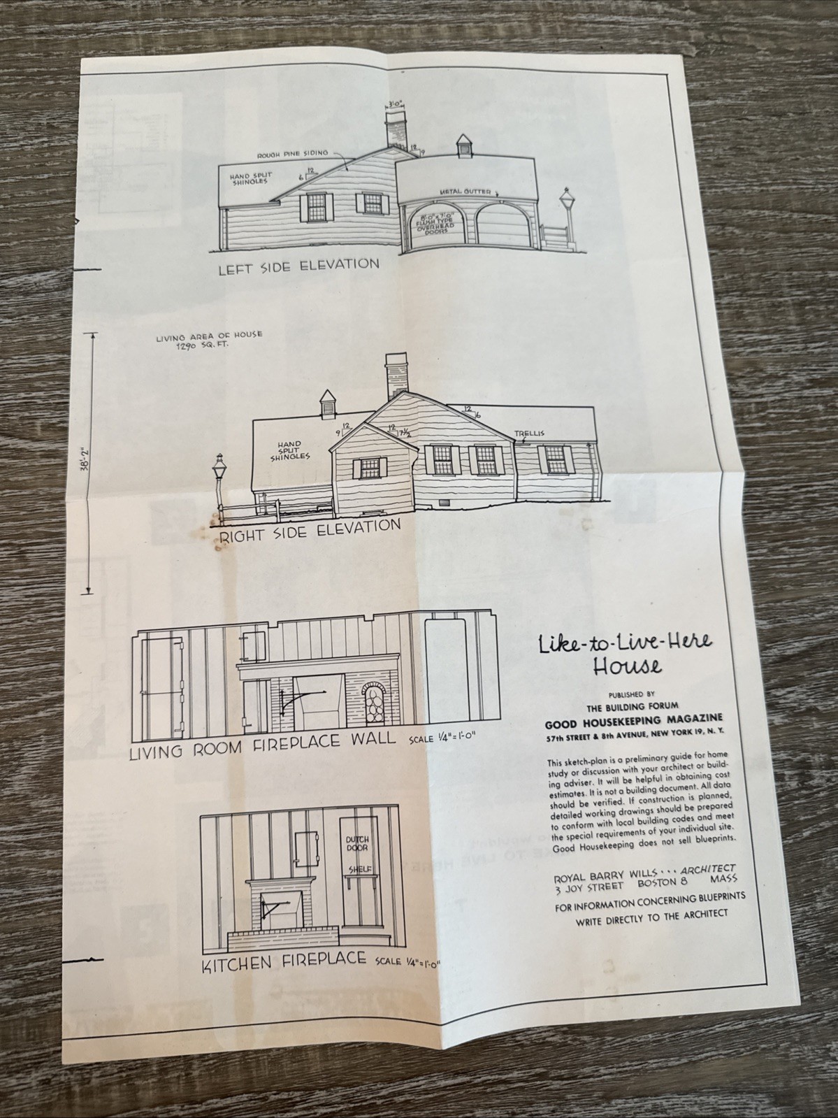 Royal Barry Wills Like-To Live here 1953 Good Housekeeping Floor Plan