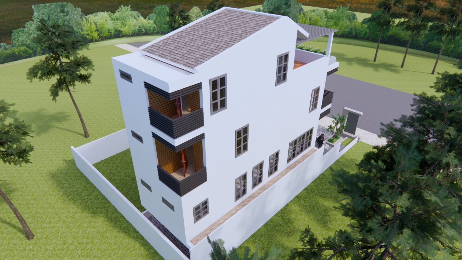14×45 Feet Small House 4.2×14 Meter 4 Bed 5 Baths Shed Roof PDF (A4 Hard Copy)