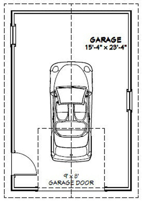 16×24 1-Car Garage — 384 sq ft — PDF Floor Plan — Model 7F