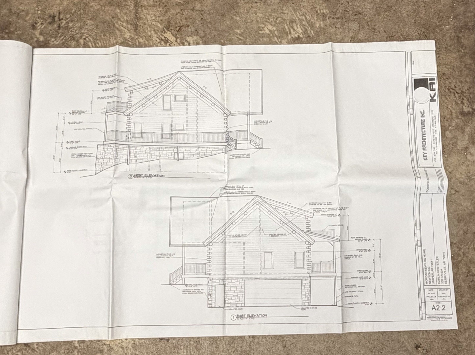 Custom Log Home Blueprint Plans Morgan Home Jasper AR Architecture 10 Sheets