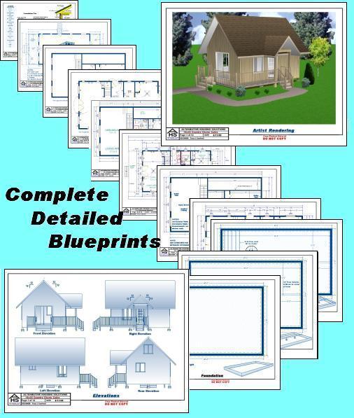 16×22 Cabin w/Loft Plans Package, Blueprints, Material List