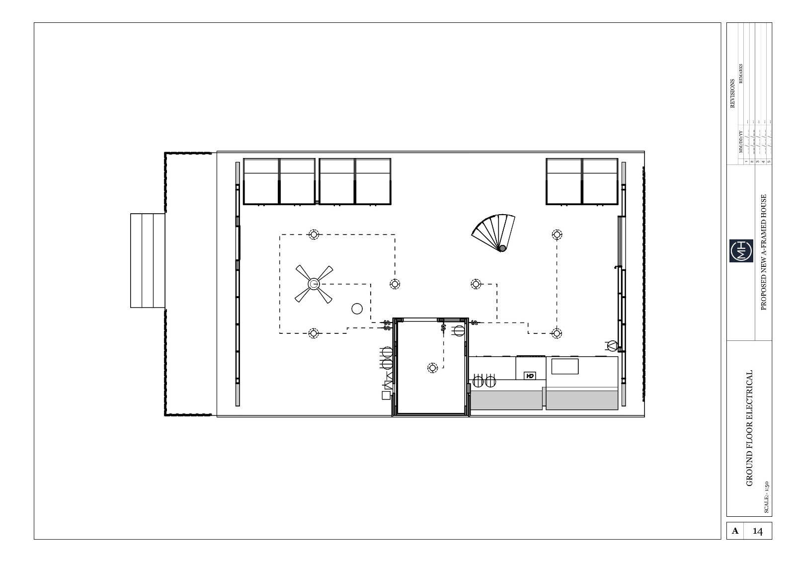 A-Framed Cabin House Plan DWG CAD File And PDF For Blueprint Plans – 1417sqft