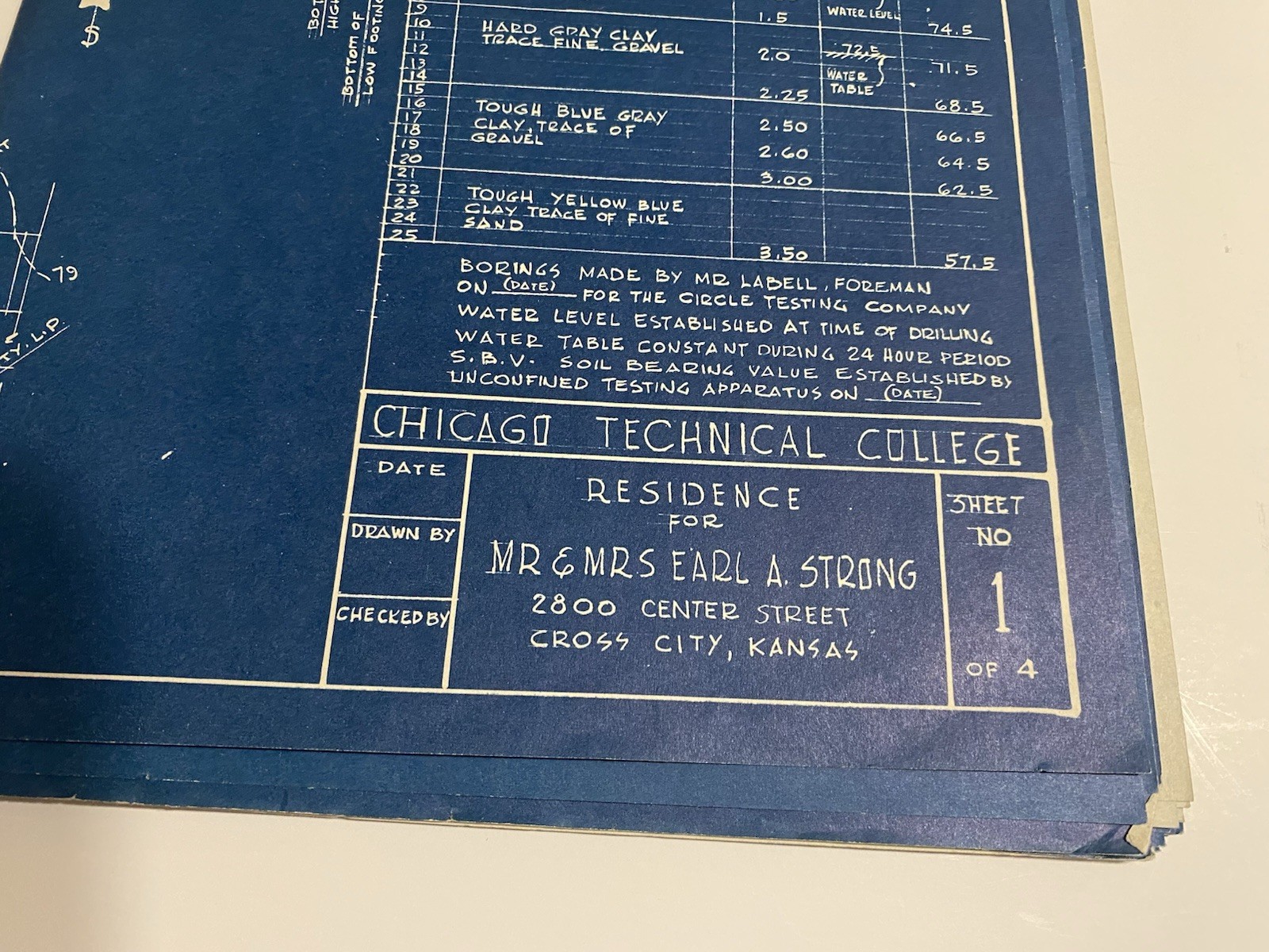 Lot Of 2 1950s-1960s Blueprints Mid century Modern Home + Two Flat Apt Building