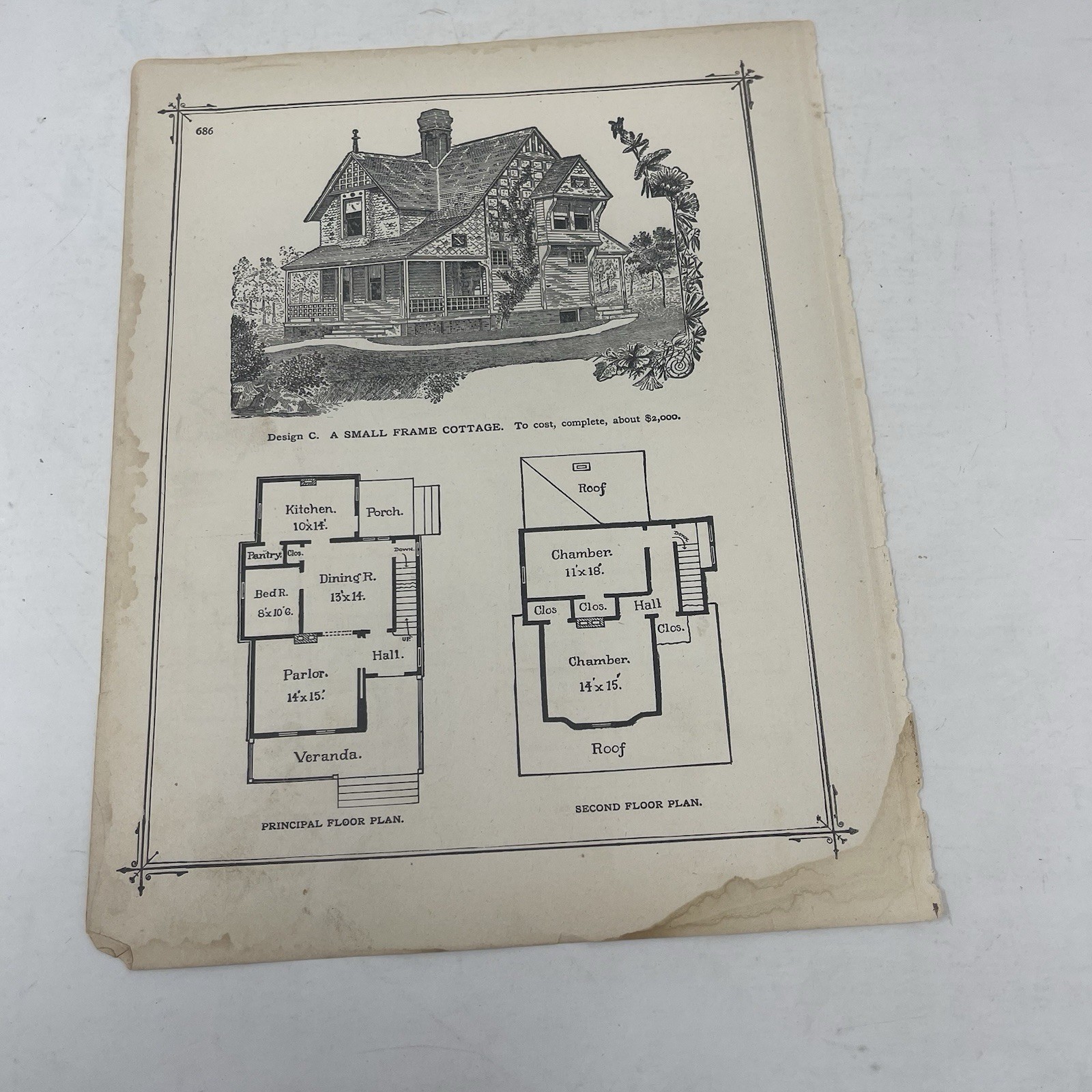 Small Frame Cottage House Plan 1900 Antique Floor Plans Architectural Designs
