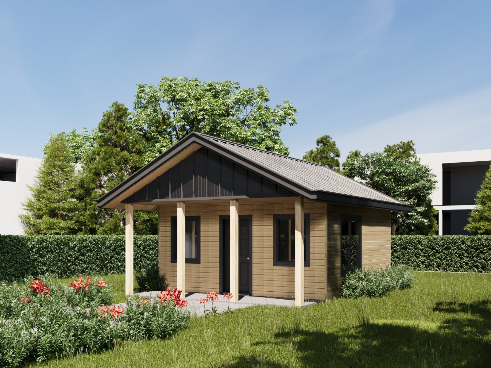 Wood Construction Tiny Home Building Plans – 18′ x 18′ – 324sqft