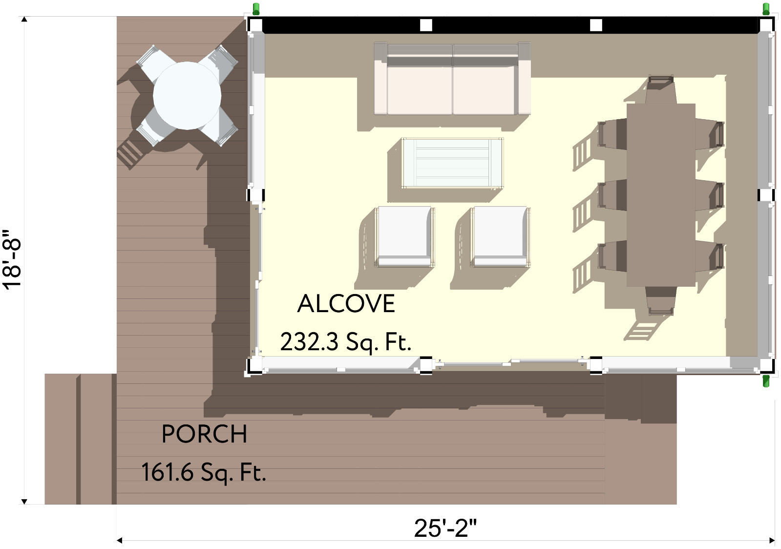 25×18 Backyard Office / Bar / Tiny House Architectural Build Plans PDF Download