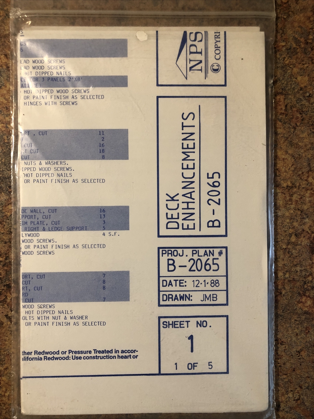 Ucando Deck Enhancements Building Plans For Bench Planter Box Table NPS B2065