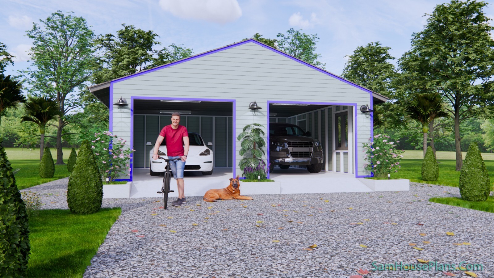 24×24 Feet 2 Cars Garage Shed Plan 7.3×7.3 Meter PDF Plans (A4 Hard Copy)
