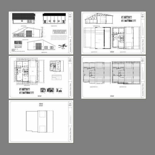 46×48 House – 3 Bedroom 2 Bath 1 RV – 1,157 sqft – PDF Floor Plan – Model 3A