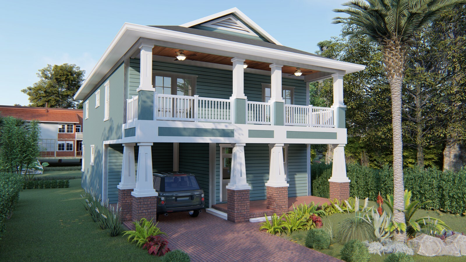 BLUEPRINTS AMERICAN FOURSQUARE TWO STORY HOUSE PLAN ARCHUP #113A4S