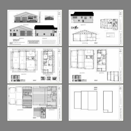 60×50 Apartment with 2-Car 2-RV Garage – PDF FloorPlan – 1,703 sqft – Model 1F