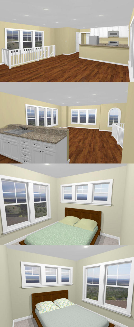 20×40 House — 2 Bedroom 1.5 Bath — 1,077 sq ft — PDF Floor Plan — Model 8A