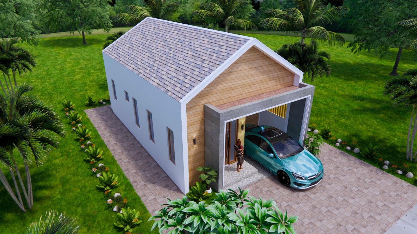 Small House Plan 6×9 Meter 2 Beds 20×30 Feet Gable Roof PDF Plan (A4 Hard Copy)