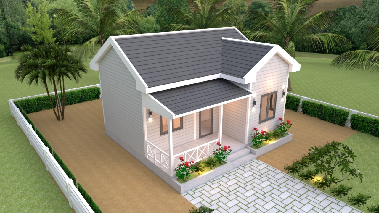 23×20 Feet Tiny House Plans 7×6 Meter One Bedroom Gable Roof Full Plan Hard Copy