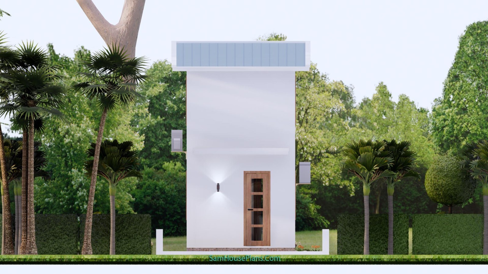 10×20 Feet Small House 3×6 Meter 1 Bed 2 Baths Shed Roof PDF Plan (A4 Hard Copy)