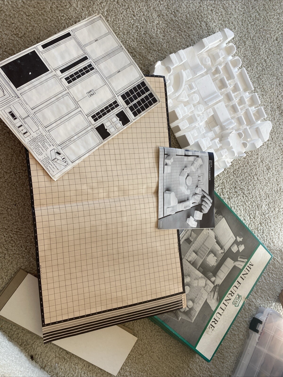 Vintage Plan It Kit 3 Dimensional MCM Furniture Arranging Kit-Room Planning 1965
