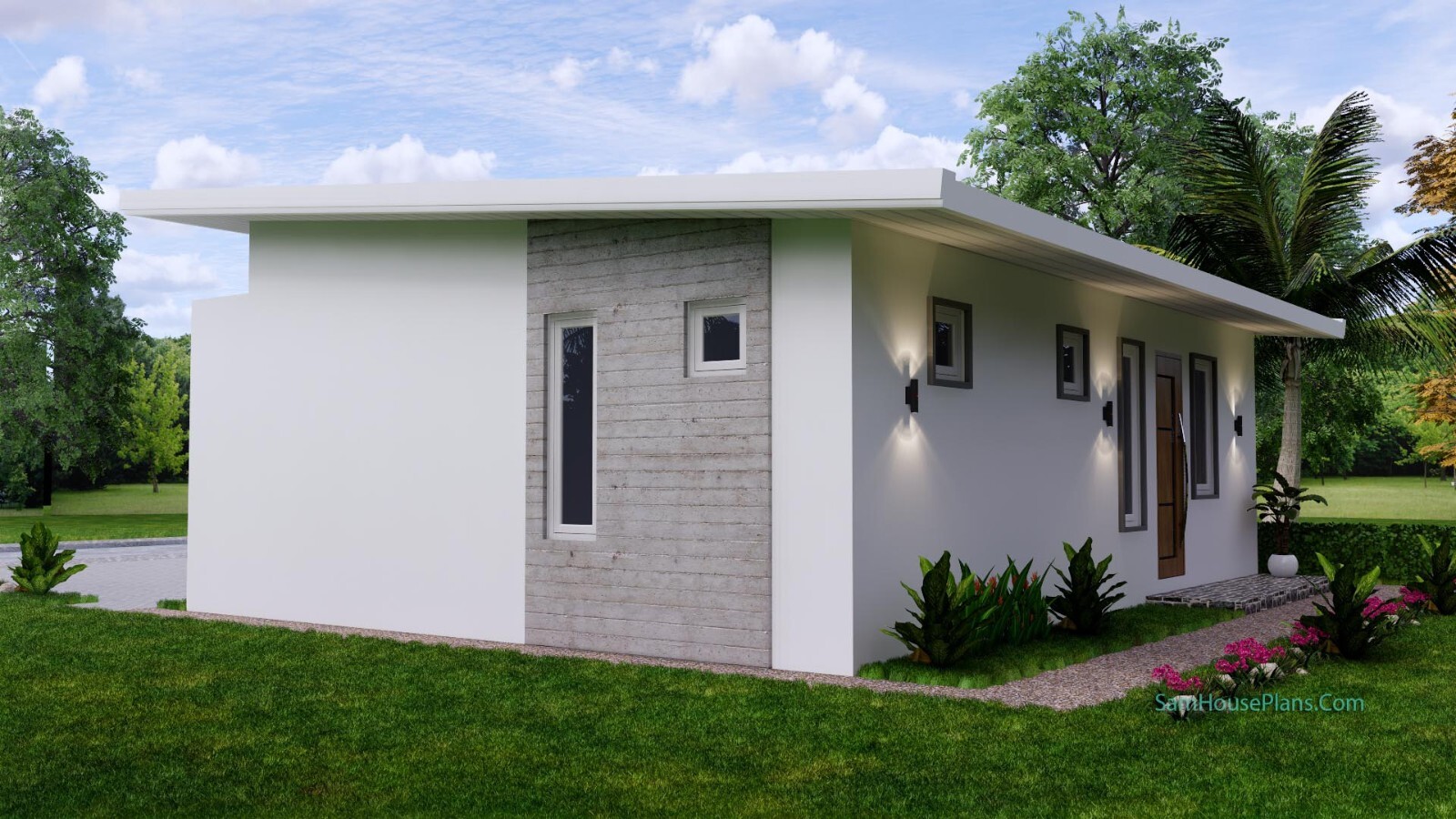 33×27 Feet Small House Plan 10×8 Meter 2 Beds 2 Baths Shed Roof (A4 Hard Copy)