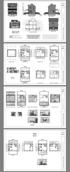 20×16 Tiny House — 584 sq ft — PDF Floor Plan — Model 16