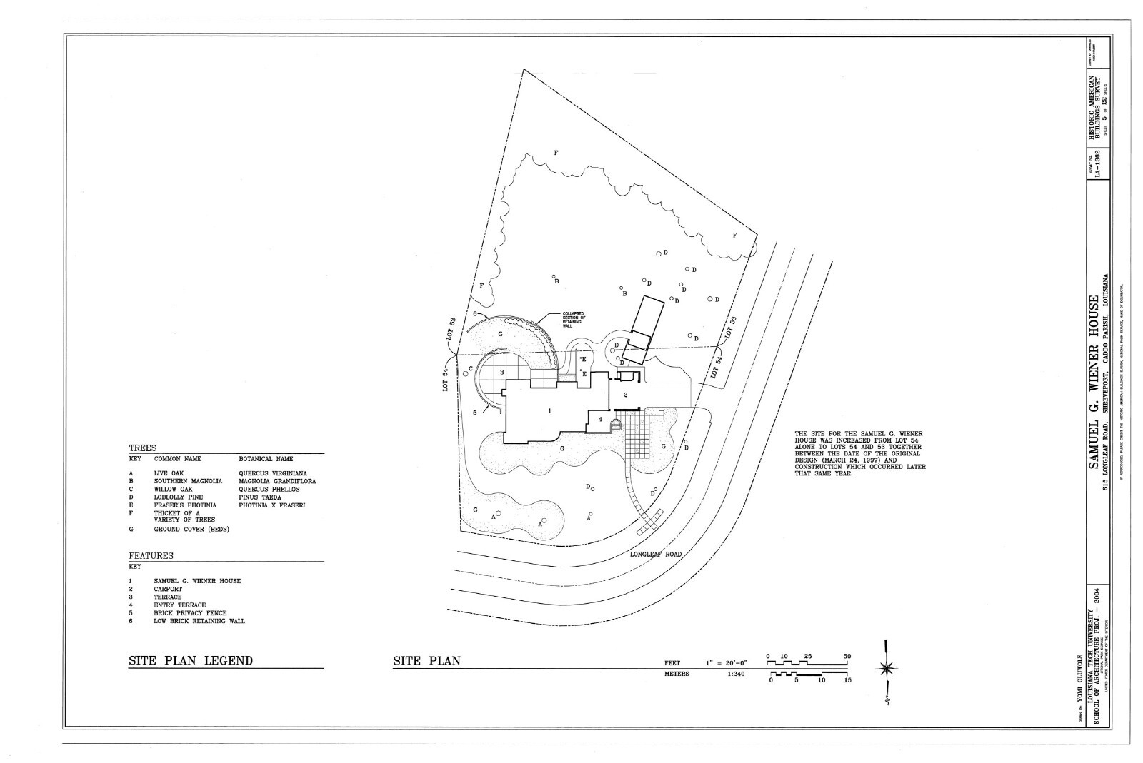 Mid-Century Modern home, stucco brick glass block, architectural PRINTED plans