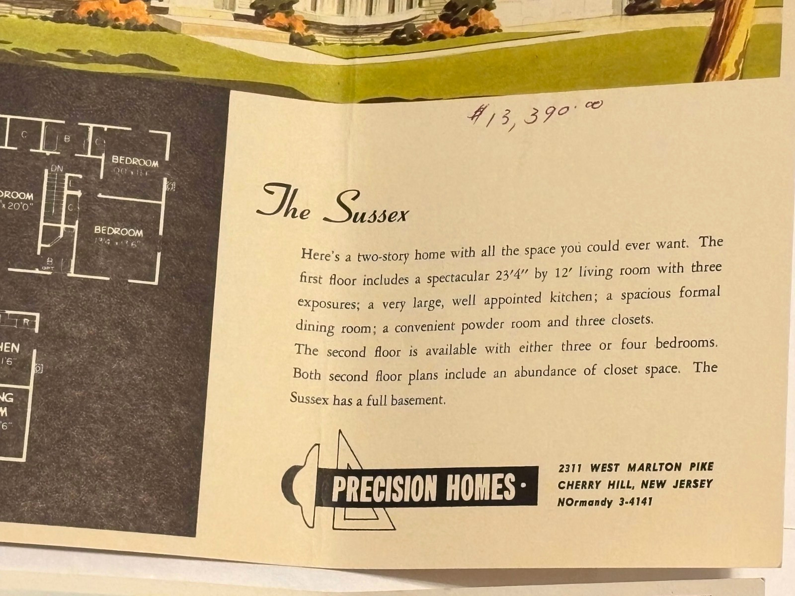 Vintage 1950s Cherry Hill NJ 13 Precision Homes Elevations Floor Plans Prices