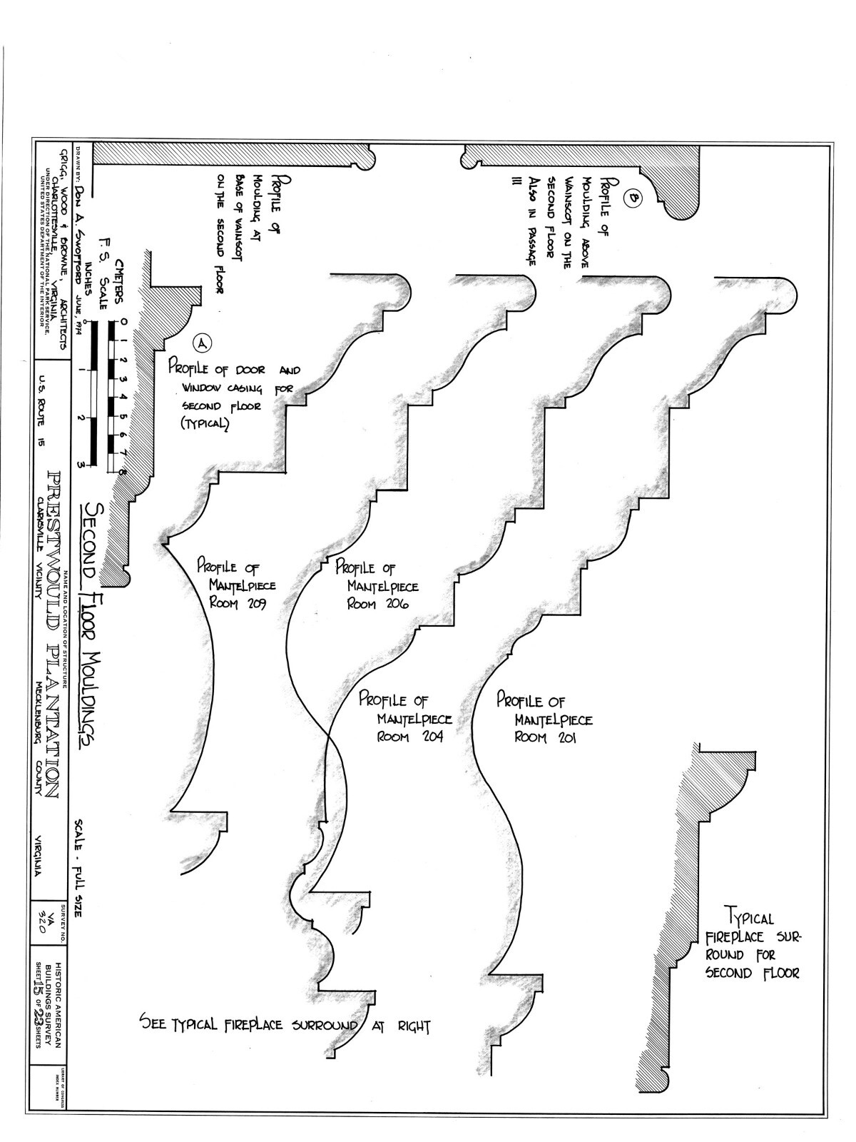 Architectural Home Plans, Prestwould Virginia Plantation Mansion w/ cottages