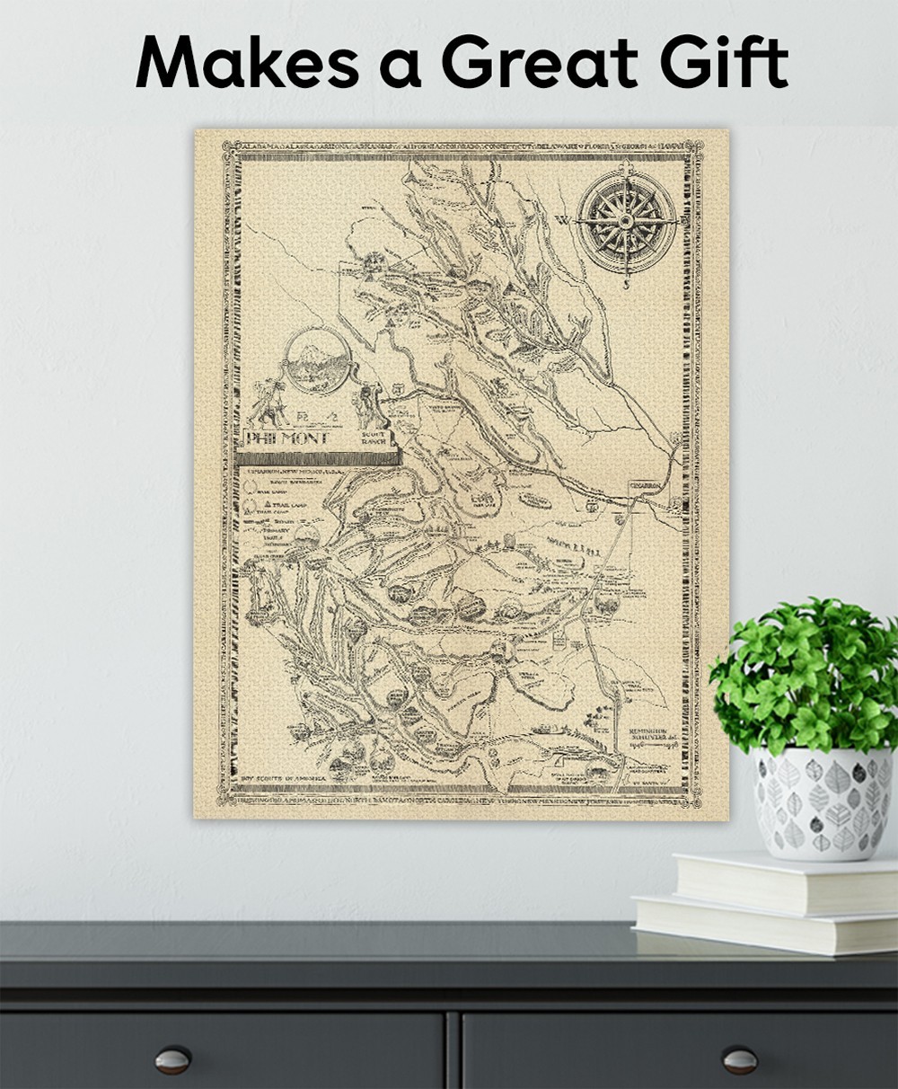 Philmont Scout Ranch Vintage Map 1948 Cimarron New Mexico Trail Plan